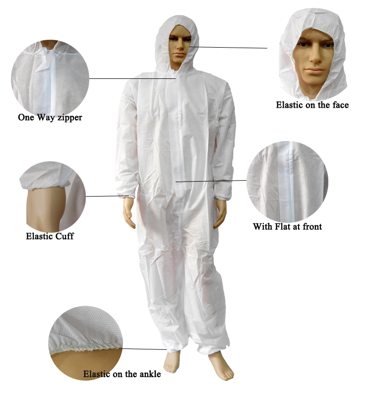 Disposable Coveralls Full Body Protective Clothing Suit With Hood - 100% Waterproof - Protect During Cleaning