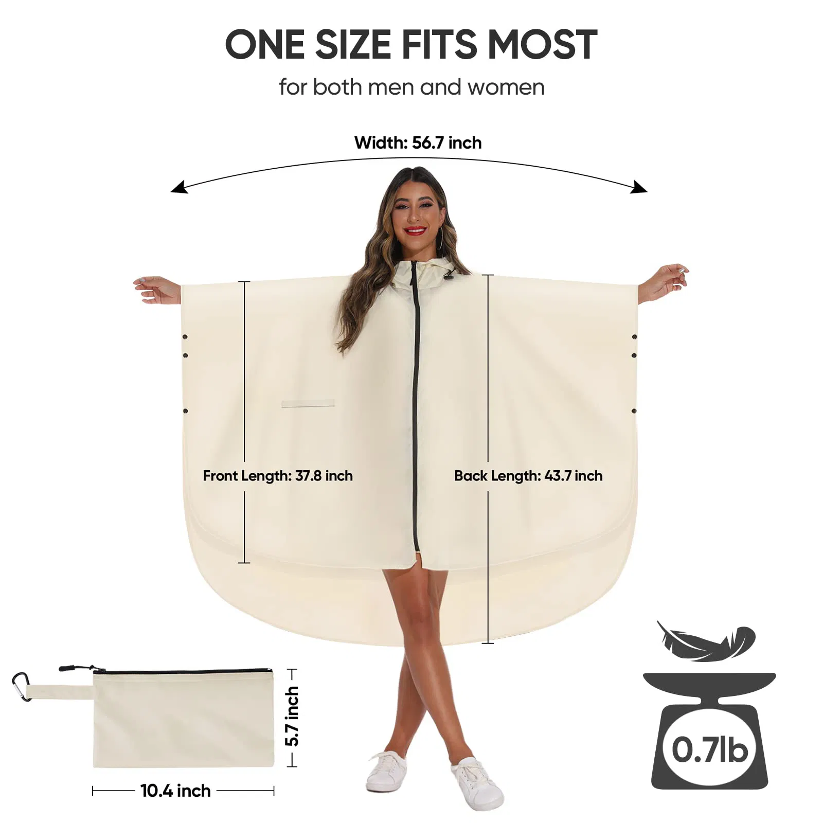 Hiking Travel All-Weather Waterproof Rain Poncho Raincoat Cape