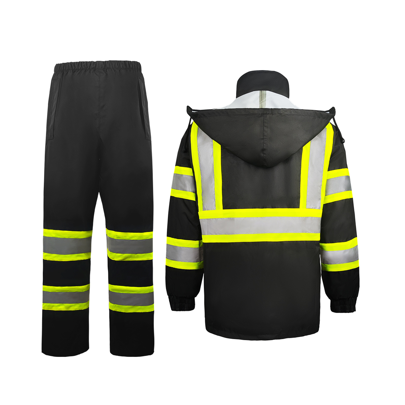 In Stock Outdoor Waterproof Windproof High-Visibility Reflective Safety Raincoat Suit Work Rainy Season Reflective Clothing Suit