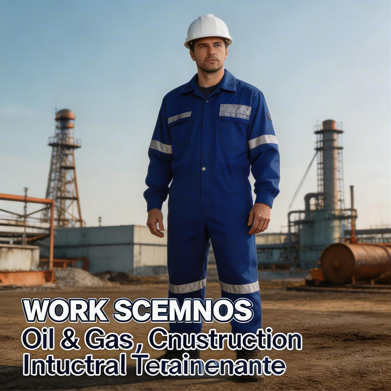Safety Reflective Flame Retardant Hi Visibility Coverall Durable Workwear Protective Uniform for Oil Chemical Heavy Industry