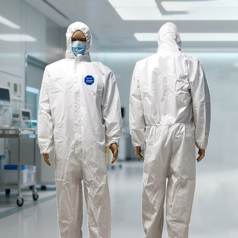 Disposable 65g Microporous Coveralls Suit Type 5&amp;6 Protection One Piece Protective Clothing Work Coveralls