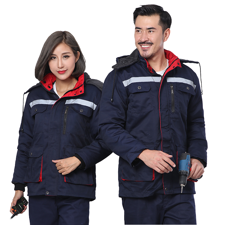 High Visibility Reflective Stripes Mining Coat Industrial Engineers Workers Winter Warm Removable Lining Anti-Static CE Unisex