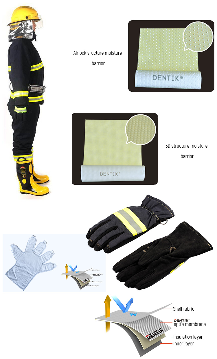 2-Layer EN469 Fireproof Suit for Firefighters Nomex Fabric Aramid Nonwoven Laminated Breathable Flame Retardant Garment