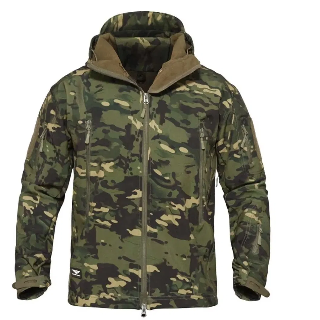 Winter Leisure Soft Shell Jacket Breathable Polyester Coat Zipper Water Resistant