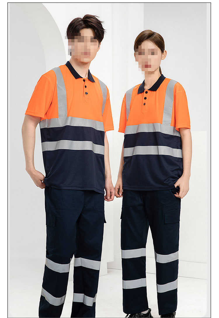 High-reflective Safety Brushed Canvas Bib POLO Overalls Set