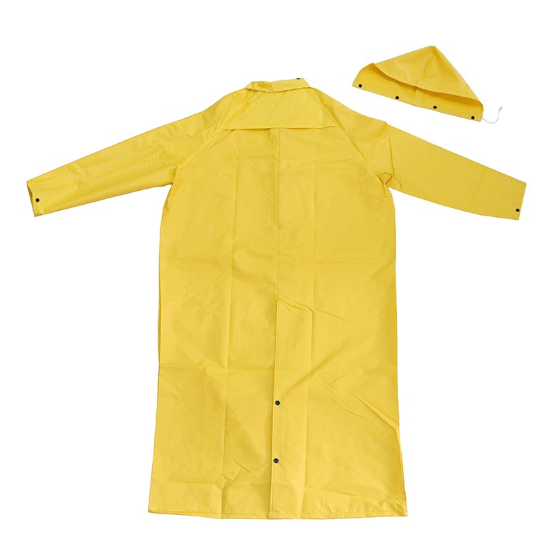 Yellow Water Proof Oil Chemical Resistant Custom Logo Detachable Hood Riding Horse Adult Men PVC Raincoats