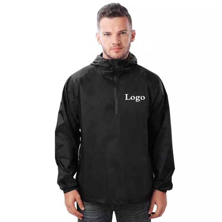 OEM Custom Raincoat Nylon Foldable Waterproof Raincoat Men's Pocket Raincoat