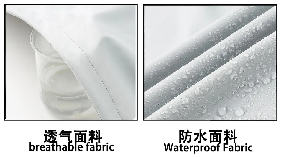 70d 3-Layer Composite Bonded Waterproof Breathable Taped Seam Softshell Hooded Jacket Detail 4
