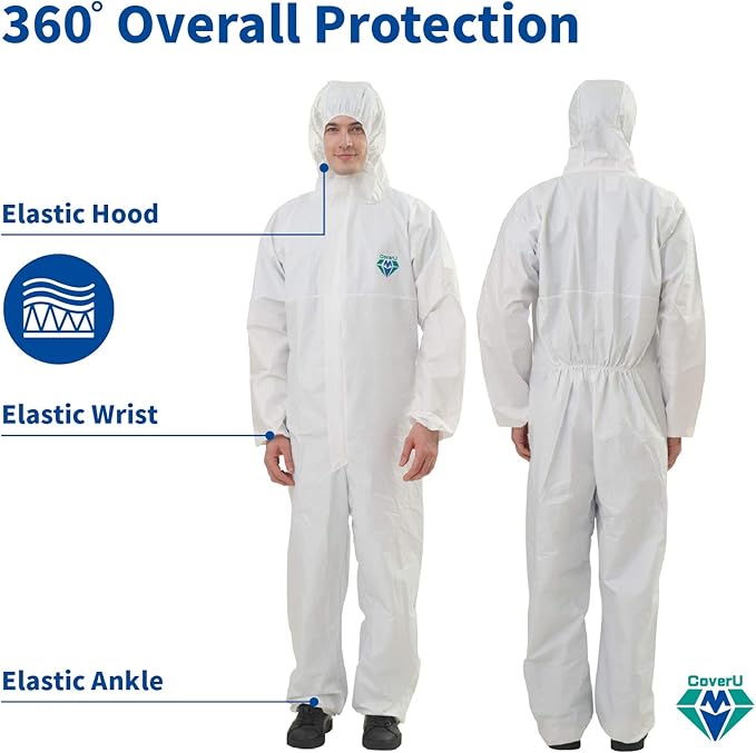 Factory Customized LOGO High Quality CE Standard Protective Workwear Clothing Nonwoven PP SMS Microporous Disposable Coveralls