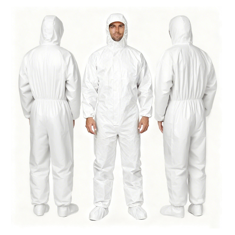 Disposable 65g Microporous Coveralls Suit Type 5&amp;6 Protection One Piece Protective Clothing Work Coveralls