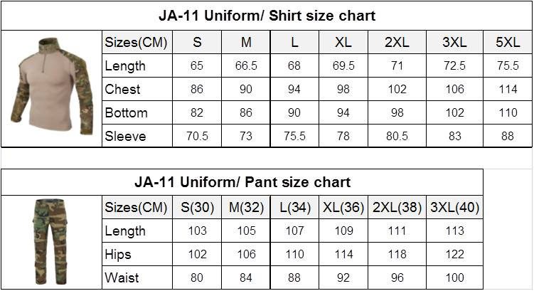 Uniform Size Chart