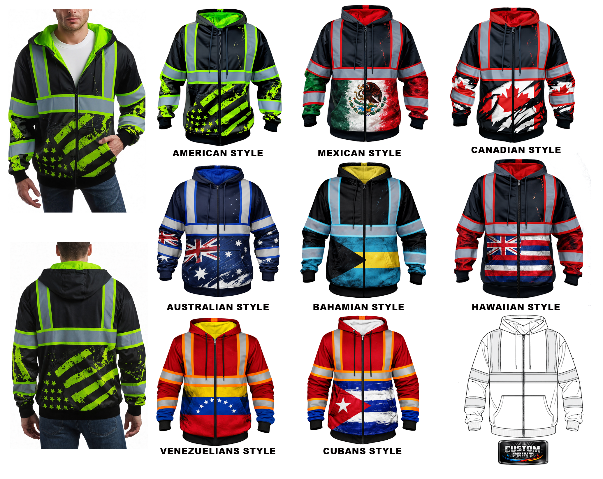 Reflective safety hoodie