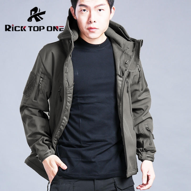 2024 Customize Logo Outdoor Jacket Waterproof Sport Zipper for Hooded Softshell Men Waterproof Jacket Tactical Jacket Custom Fit