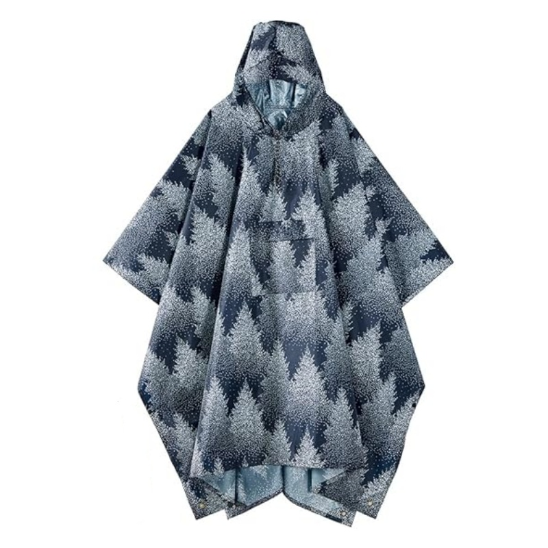 Breathable Outings Rain Poncho Waterproof Lightweight Non-Disposable Hi-Vis Rain Cape