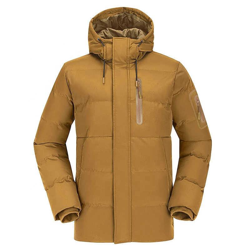 Men's Puffer Jacket with Hooded Parkas Thicken Padded Jacket Windproof Outdoor for Winter Coat
