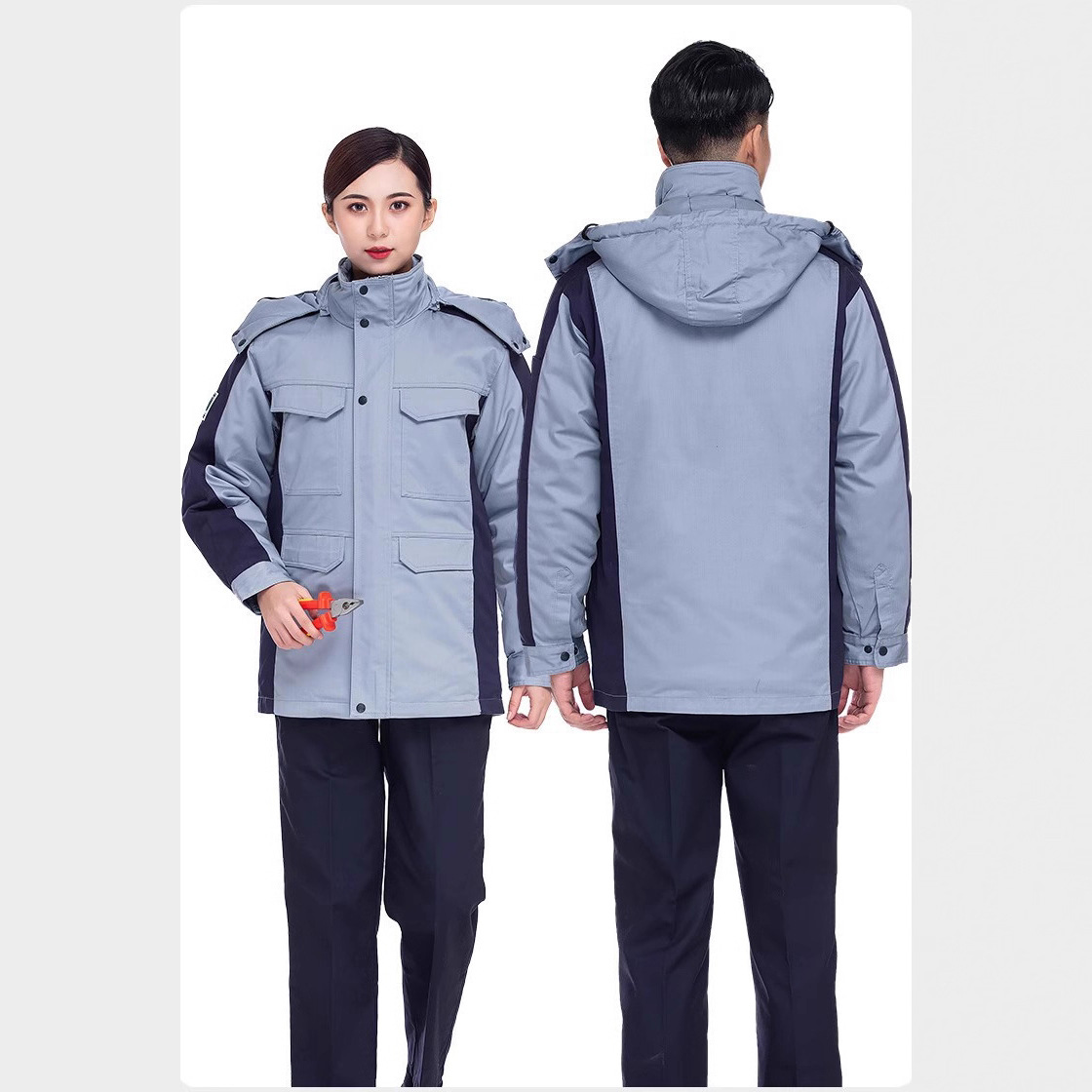 Winter Hi Visibility CE Certified Workwear Jacket for Electricians Thickened Anti-Static Cotton Coat Labor Protection Cold