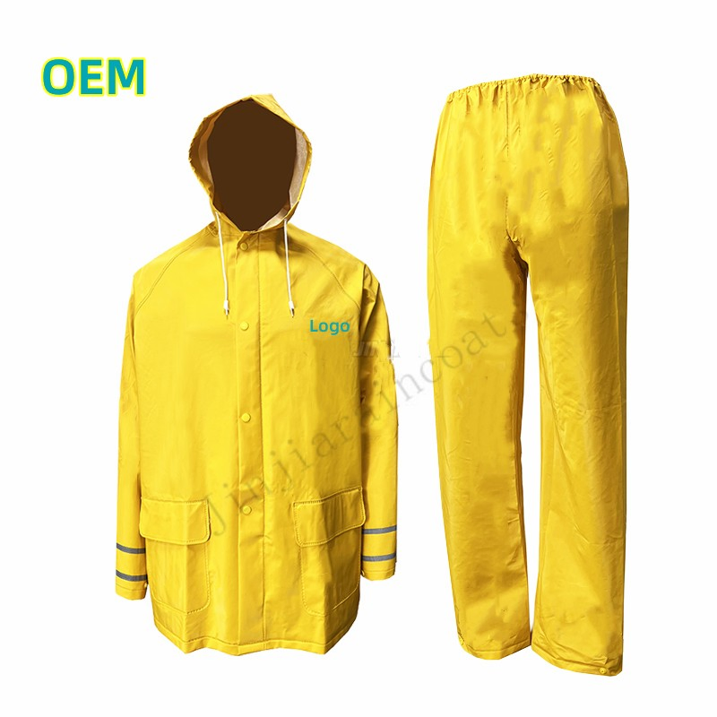 Custom Fire Retardant Flame Resistant PVC Waterproof Raincoat Heavy Duty Rain Gear