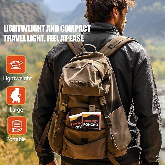 Firstime Orange Thermal Bivvy Mylar Emergency Raincoat Include Stuff Sack With Survival Whistle For Camping Or Hiking