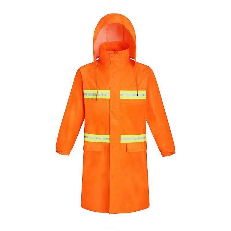 Custom OEM Tactical Raincoat for Security Guard Hi-Vis Waterproof Reflective Long Jacket Bulk Workwear