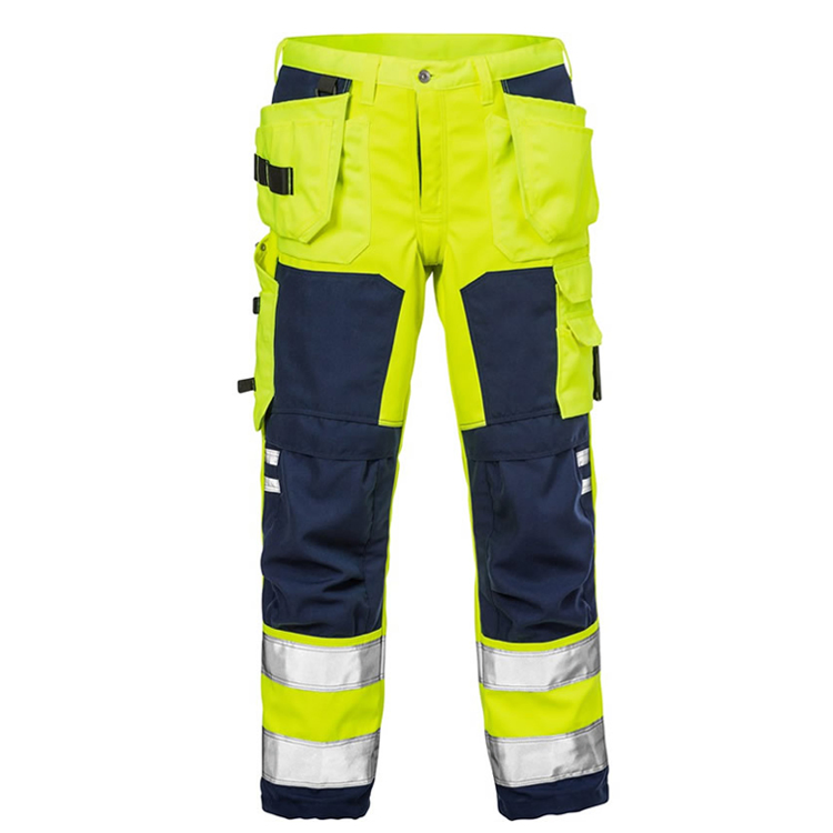 Factory Customized Heavy Duty Safety Work Trousers Premium Hi Vis Reflective Cargo Pants