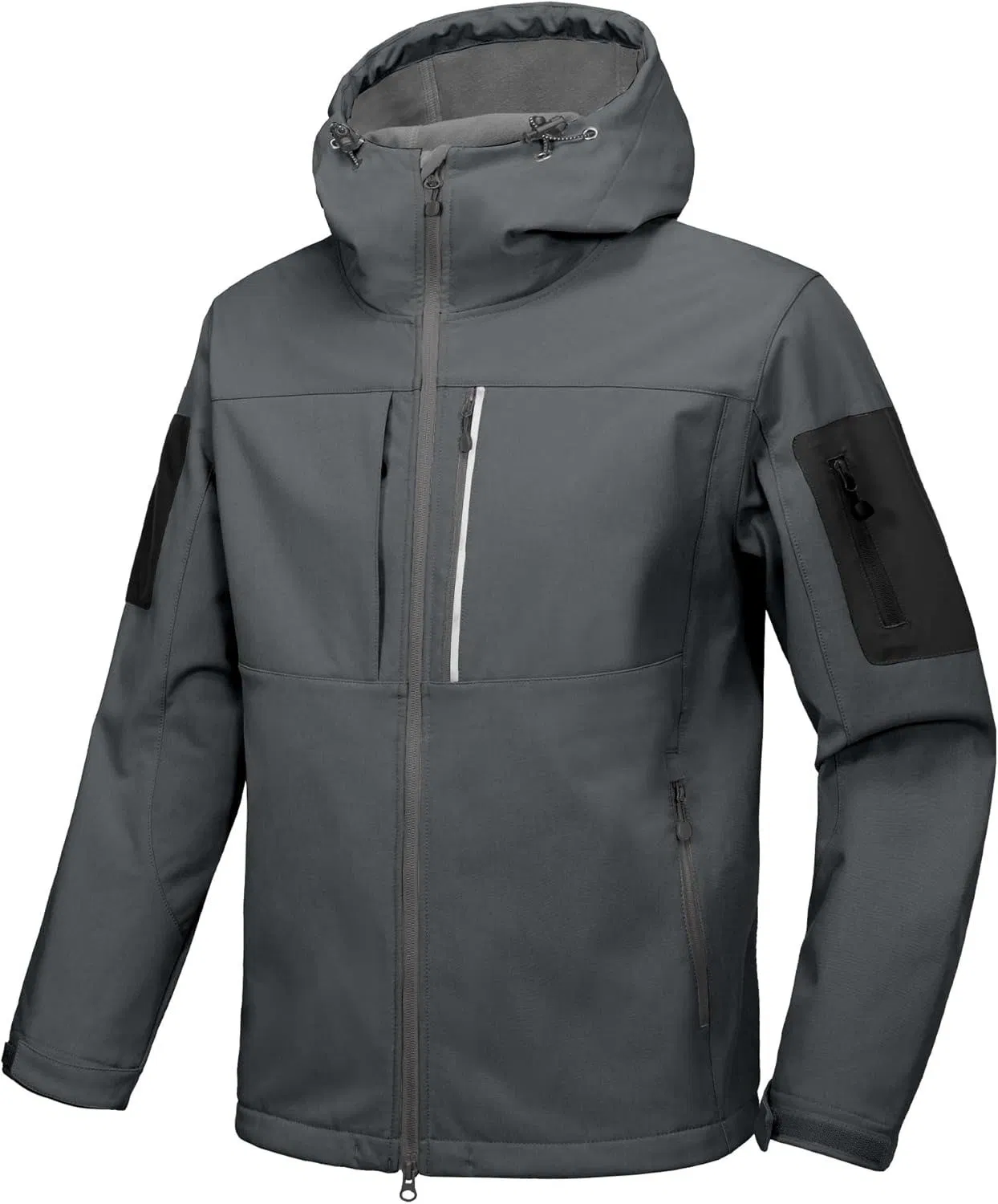 Men's Lightweight Waterproof Windproof Hooded Soft Shell Rain Jacket Autumn Zipper Closure Outdoor Breathable Hiking Travel Jacket