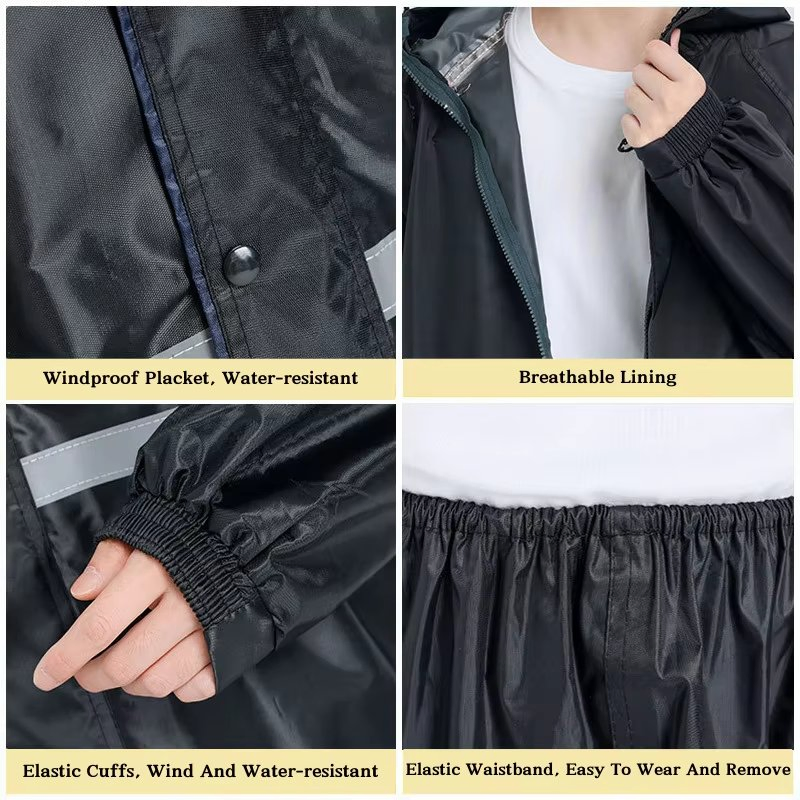 Cold Resistant Reflective Strip Raincoat for Early Morning Field Patrol