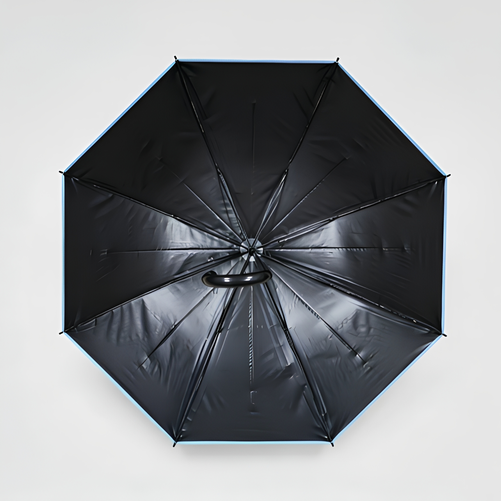 Custom OEM ODM Modern Sun and Rain UV Protection POE Black Coating 8K Ribs Straight Long-handled Adults Automatic Umbrella