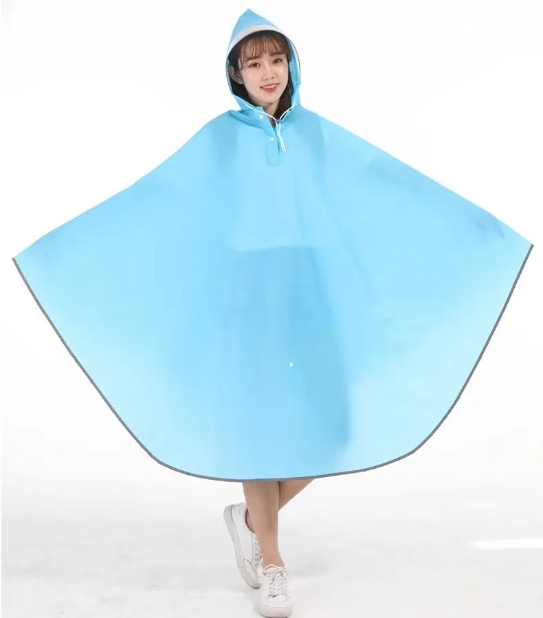 Bike Bicycle Biker Foldable Fashion Black EVA Raincoat Poncho Waterproof Rain Cape