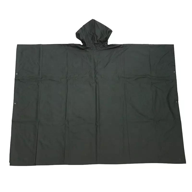 0.45 mm Custom Logo One Piece Hooded Poncho Waterproof Oil Chemical Resistant Adults PU Rain Cape