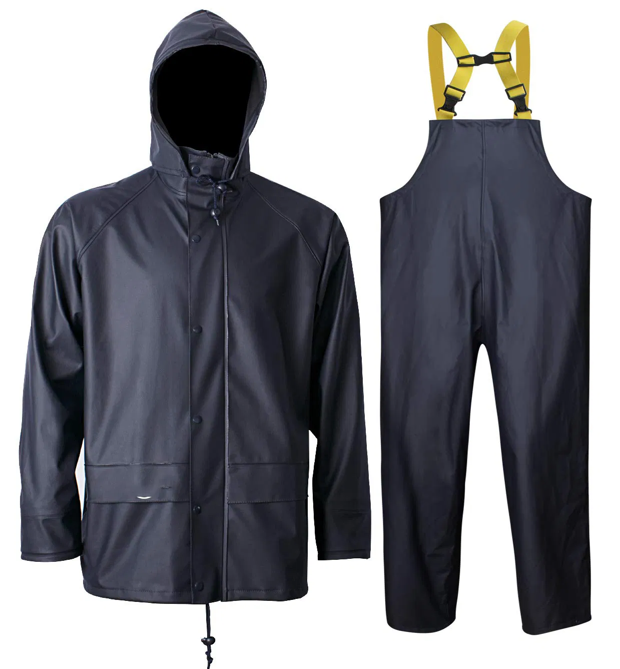 PU Polyester Rain Jacket Bib Pants Waterproof Workwear Suit Clothing Rain Gear