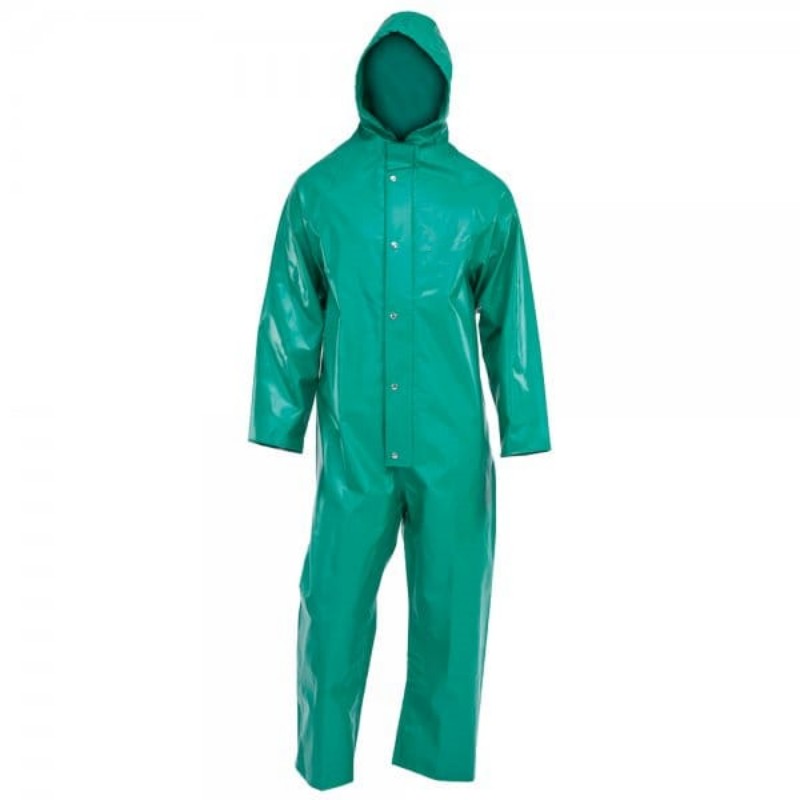 Economy Industrial Chemical Splash Waterproof Resistant Protective Coveralls Thick Pvc Safety Workwear Rain Coat Suit