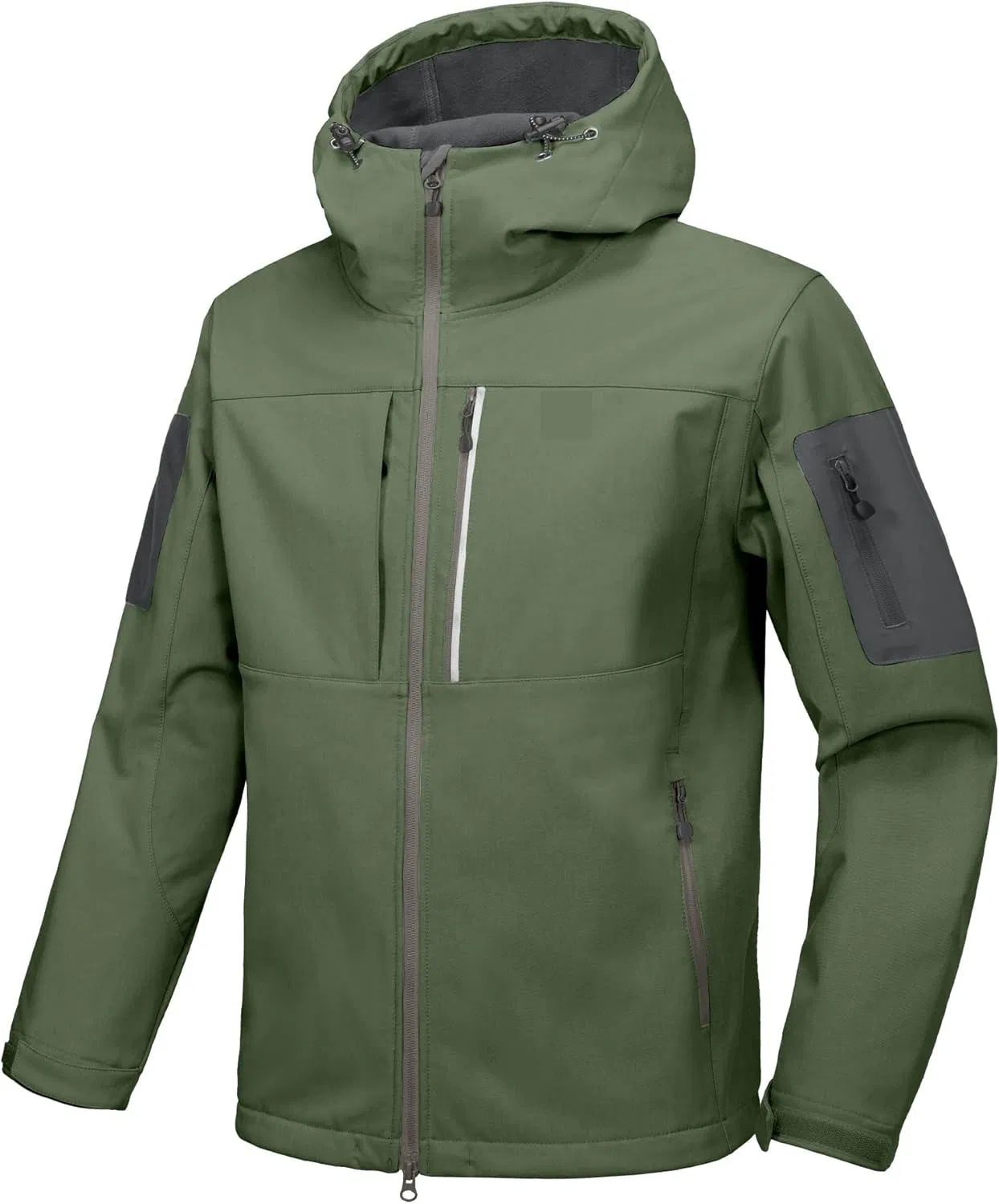 Men's Lightweight Waterproof Windproof Hooded Soft Shell Rain Jacket Autumn Zipper Closure Outdoor Breathable Hiking Travel Jacket