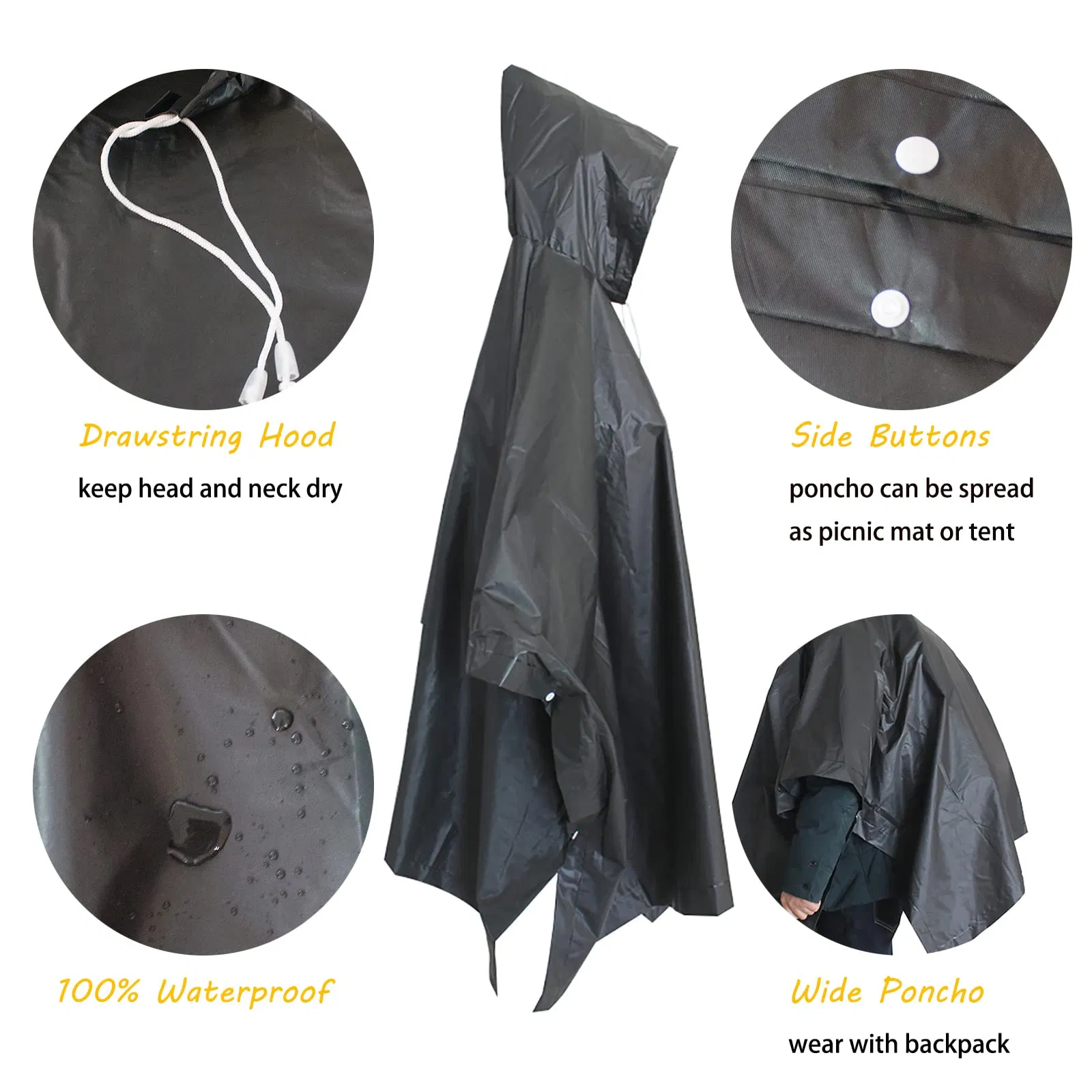 Versatile EVA Motorcyclists Waterproof Rainwear Poncho Raincoat Rain Cape