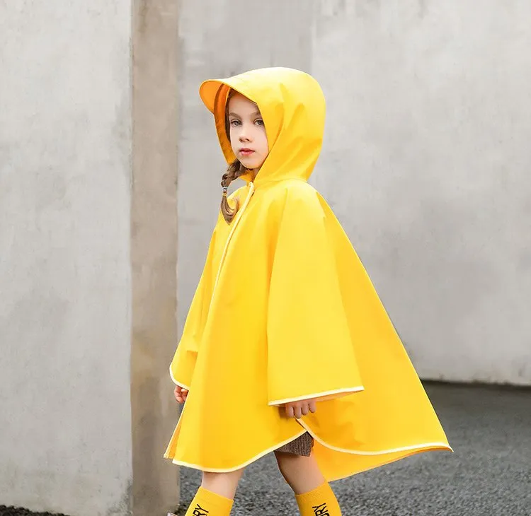 Kids Custom Logo Waterproof Poncho Raincoat Rain Cape for Outdoor Fun