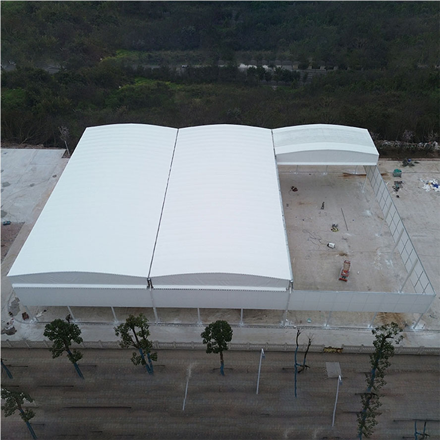 Motorized Outdoor Electric Sliding Retractable Fire Retardant Patio Awning for Basketball Court and Badminton Court and Tennis Court