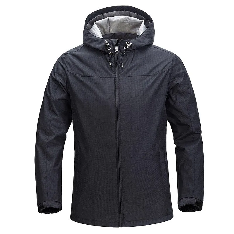 Man Jackets Men's Windproof and Rainproof Outdoor Sports Hooded Parka Hooded Raincoat