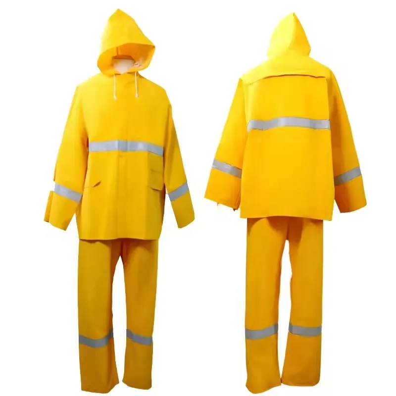 Custom Fire Retardant Flame Resistant PVC Waterproof Raincoat Heavy Duty Rain Gear