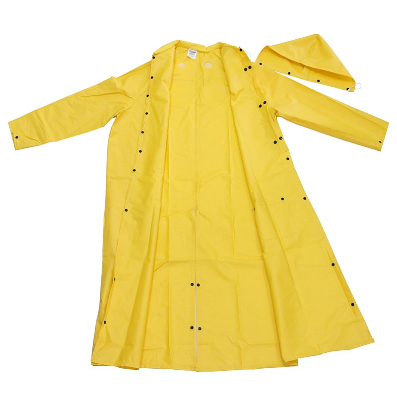Yellow Water Proof Oil Chemical Resistant Custom Logo Detachable Hood Riding Horse Adult Men PVC Raincoats