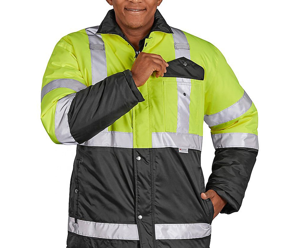 Reflective Safety Parka Waterproof Winter Workwear Men's Insulated Jacket Hi Vis Jacket