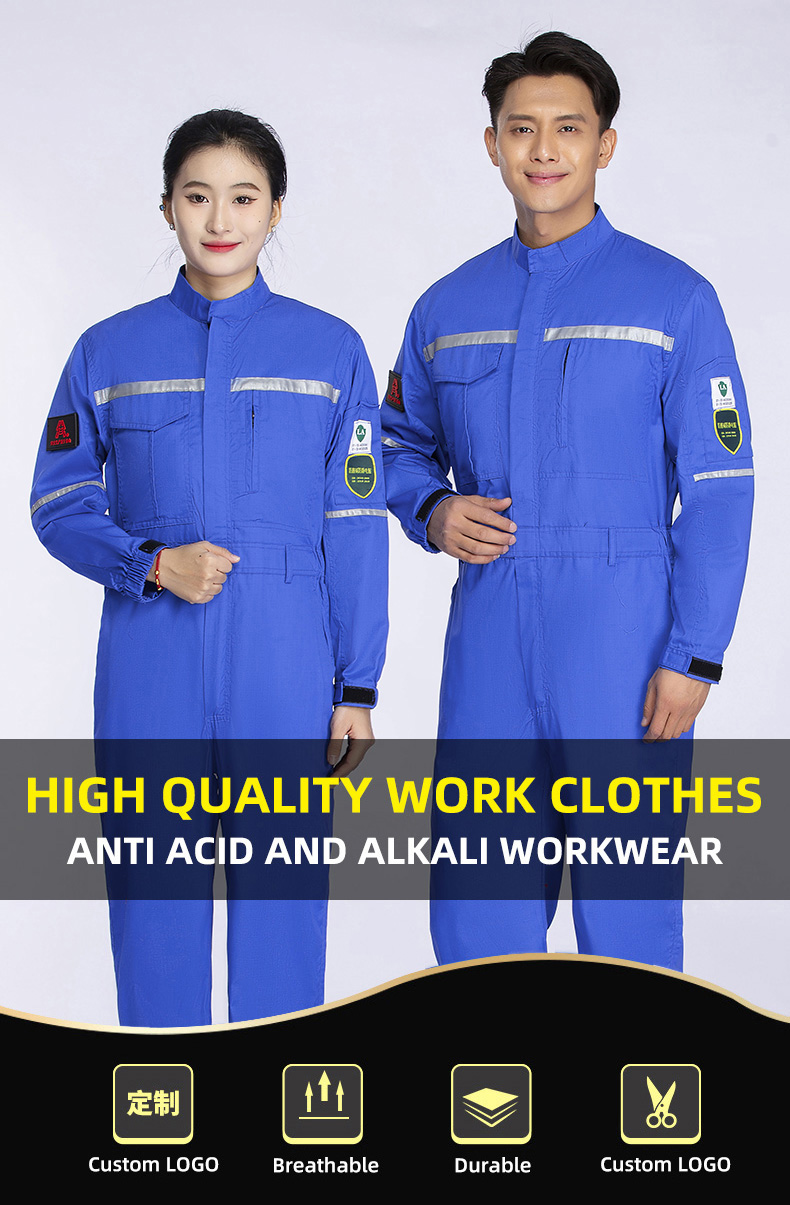 Anti-static Traffic Mining Construction Coal Oil Gas Acidproof Reflective Work Uniform Anti Acid Alkali Workwear Hi Vis Coverall