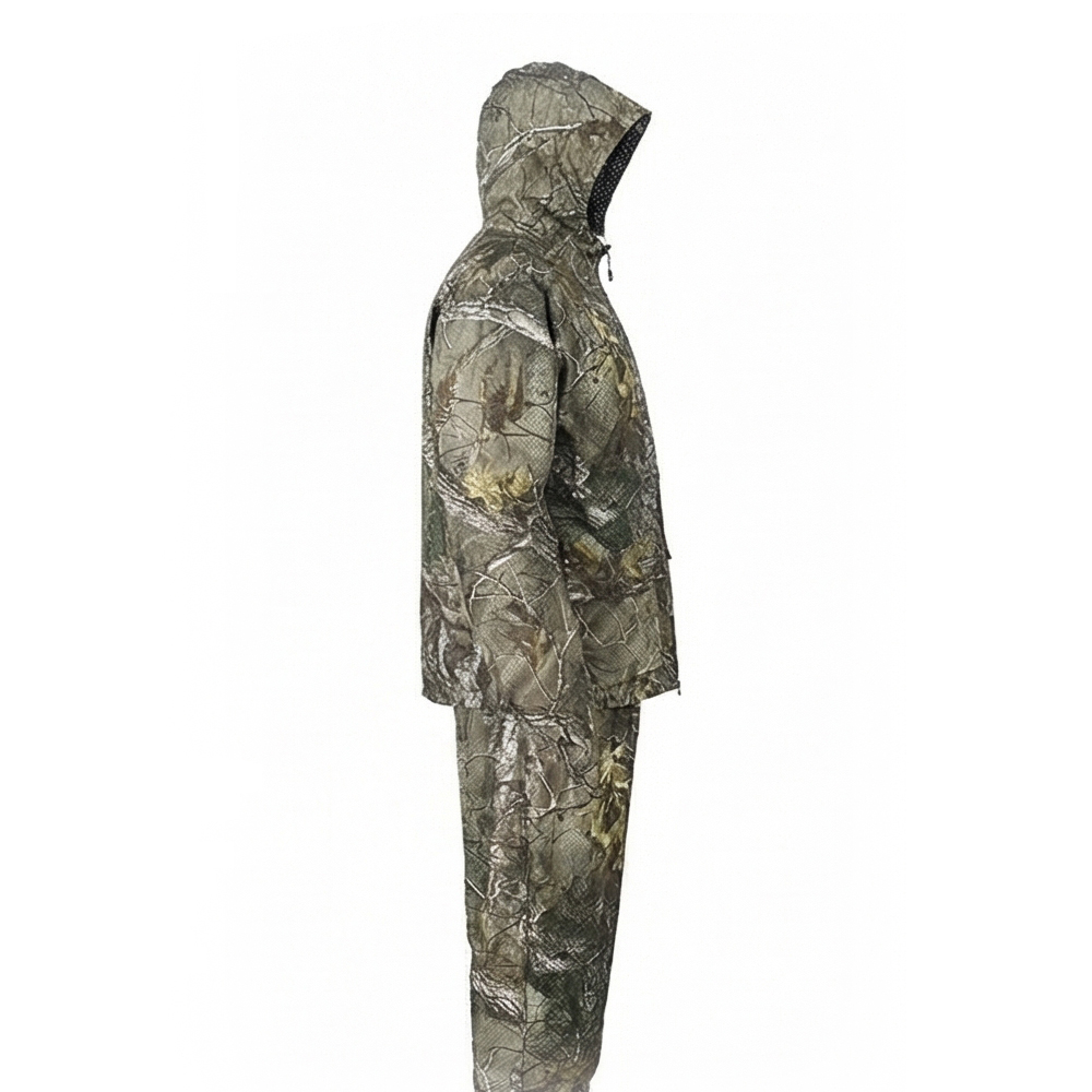 Waterproof Winter Camouflage Hunting Rain Suit Outdoor Tactical Hooded Jacket &amp; Pants Set Windproof Breathable Anti-UV Gear
