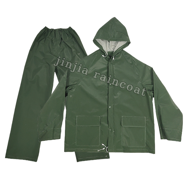 Custom Fire Retardant Flame Resistant PVC Waterproof Raincoat Heavy Duty Rain Gear