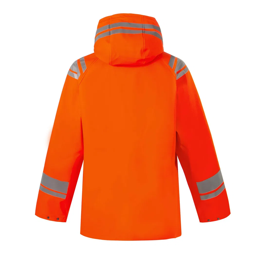 OEM Factory Fr Workwear Fluorescent Hi Vis Safety Reflective Rain Coat Waterproof Jacket