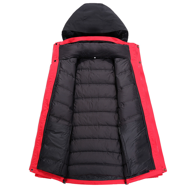 A612 Unisex 3-in-1 Outdoor Workwear Jacket Waterproof Thermal Coat with Thickened Fleece Customizable Logo Winter XL Size