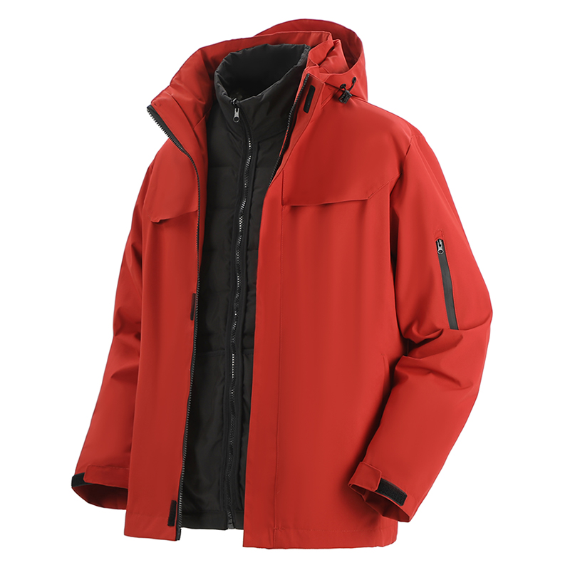 Three-in-One ParkaWarm and Thick Jacket, High-end Trench CoatOutdoor Windproof and Waterproof Jacket
