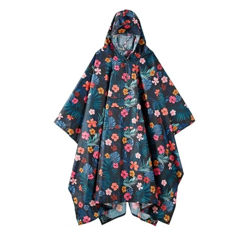 Breathable Outings Rain Poncho Waterproof Lightweight Non-Disposable Hi-Vis Rain Cape