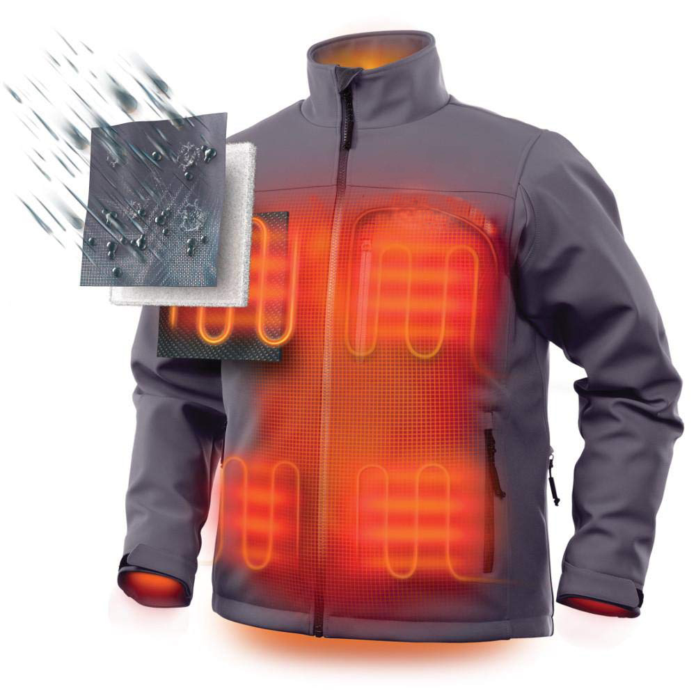 Thermal 12V Work Jacket Windproof Rechargeable Battery Heated Softshell Jacket Jacket With Temperature Controller for Motorcycle