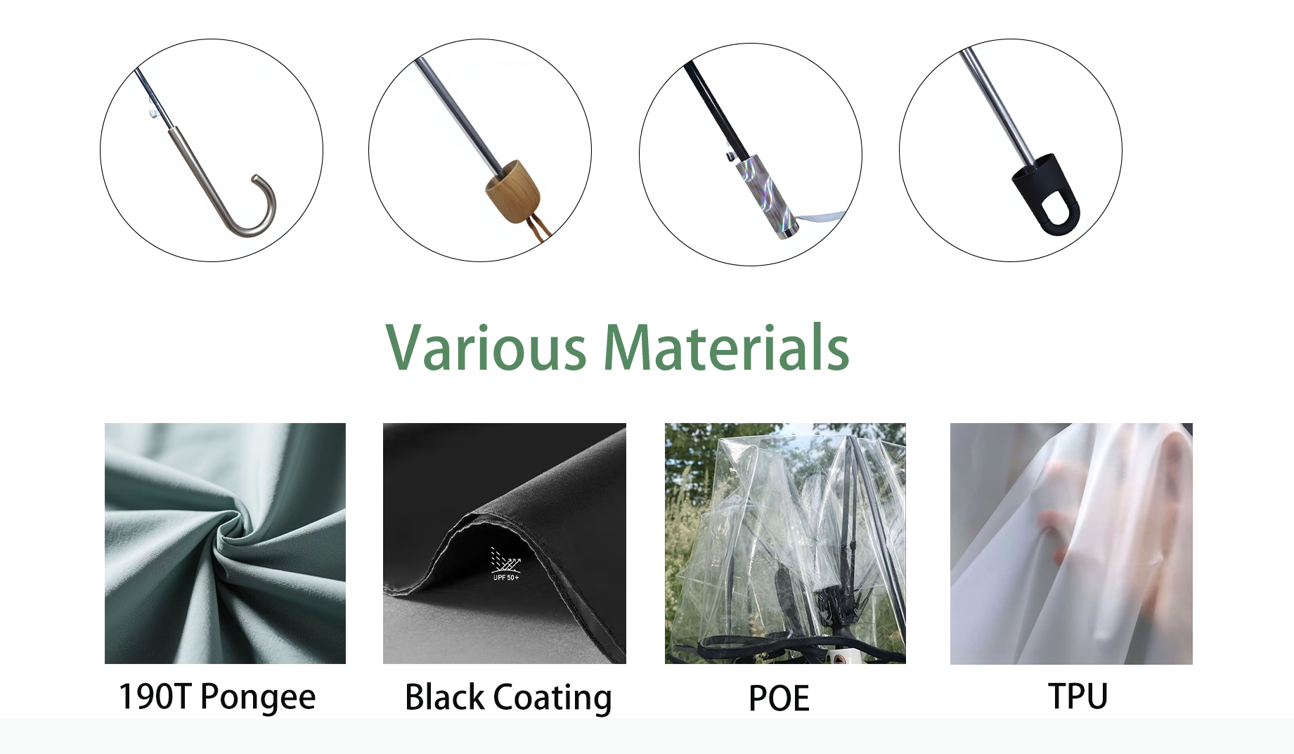 Custom OEM ODM Modern Sun and Rain UV Protection POE Black Coating 8K Ribs Straight Long-handled Adults Automatic Umbrella
