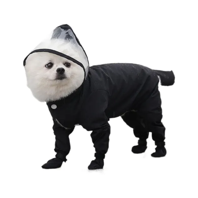 PVC Functional Stylish Adjustable Hood Waterproof Dogs Poncho Raincoat Rain Cape