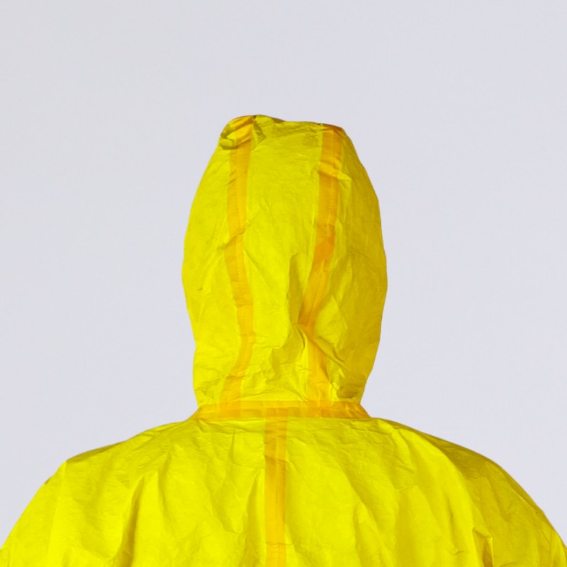 Disposable Industrial Chemical Protective Coverall Chemical Resistant Hazard Suit Yellow Protective Suit